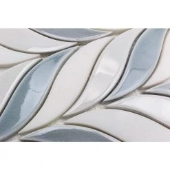 Delphi Sprig Arctic Blue 11.75 in. x 10.5 in. Marble and Ceramic Mosaic Tile (0.86 sq. ft./Sheet) by Ivy Hill Tile -Ivy Hill Tile Sales arctic blue ivy hill tile ceramic tile ext3rd105804 1d 1000