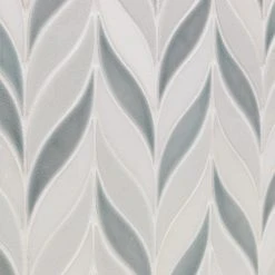 Delphi Sprig Arctic Blue 11.75 in. x 10.5 in. Marble and Ceramic Mosaic Tile (0.86 sq. ft./Sheet) by Ivy Hill Tile