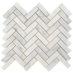 Oriental Sculpture Herringbone 12 in. x 12 in. x 8 mm Marble Mosaic Floor and Wall Tile by Ivy Hill Tile -Ivy Hill Tile Sales asian statuary ivy hill tile marble tile ext3rd100228 44 1000