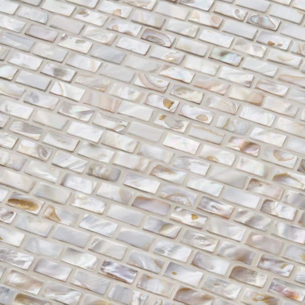 Baroque Pearls Mini Brick 12 in. x 12 in. Pearl Glass Mosaic Floor and Wall Tile by Ivy Hill Tile 7 Baroque Pearls Mini Brick 12 in. x 12 in. Pearl Glass Mosaic Floor and Wall Tile by Ivy Hill Tile - Image 5