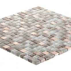 Warm Topaz Beige/Cream 11.75 in. x 11.75 in. Glass Mosaic Tile (9.588 sq. ft./Case) by Jeffrey Court -Ivy Hill Tile Sales beige cream jeffrey court glass tile 99414 40 1000