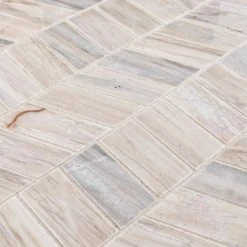 Weekender Beige/Cream 10.125 in. x 12.125 in. Chevron Polished Marble Wall and Floor Mosaic Tile (8.52 sq. ft./Case) by Jeffrey Court -Ivy Hill Tile Sales beige cream jeffrey court marble tile 13015 77 1000 1