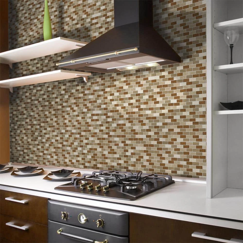 Honey Onyx Brick Beige 11.625 in. x 11.625 in. Interlocking Mixed Glass and Onyx Wall Mosaic Tile (9.38 sq. ft./Case) by Jeffrey Court 4 Honey Onyx Brick Beige 11.625 in. x 11.625 in. Interlocking Mixed Glass and Onyx Wall Mosaic Tile (9.38 sq. ft./Case) by Jeffrey Court - Image 2