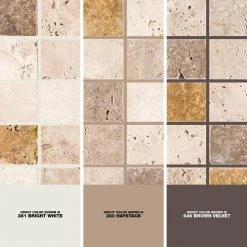 Travertine Medley 12 in. x 12 in. Cream/ Taupe Honed Travertine Wall and Floor Mosaic Tile (1 Sq.Ft./Each) by Jeffrey Court -Ivy Hill Tile Sales beige jeffrey court mosaic tile 83016 1d 1000