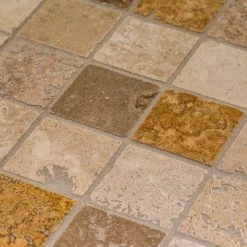 Travertine Medley 12 in. x 12 in. Cream/ Taupe Honed Travertine Wall and Floor Mosaic Tile (1 Sq.Ft./Each) by Jeffrey Court -Ivy Hill Tile Sales beige jeffrey court mosaic tile 83016 fa 1000