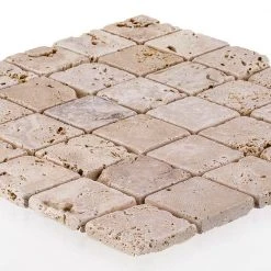 Light Travertine Beige 12 in. x 12 in. Honed Travertine Wall and Floor Mosaic Tile (10 sq. ft./Case) by Jeffrey Court -Ivy Hill Tile Sales beige jeffrey court mosaic tile 99103 40 1000