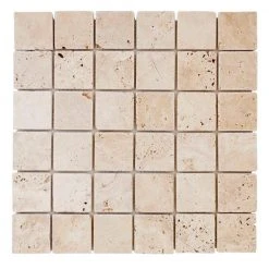 Light Travertine Beige 12 in. x 12 in. Honed Travertine Wall and Floor Mosaic Tile (10 sq. ft./Case) by Jeffrey Court