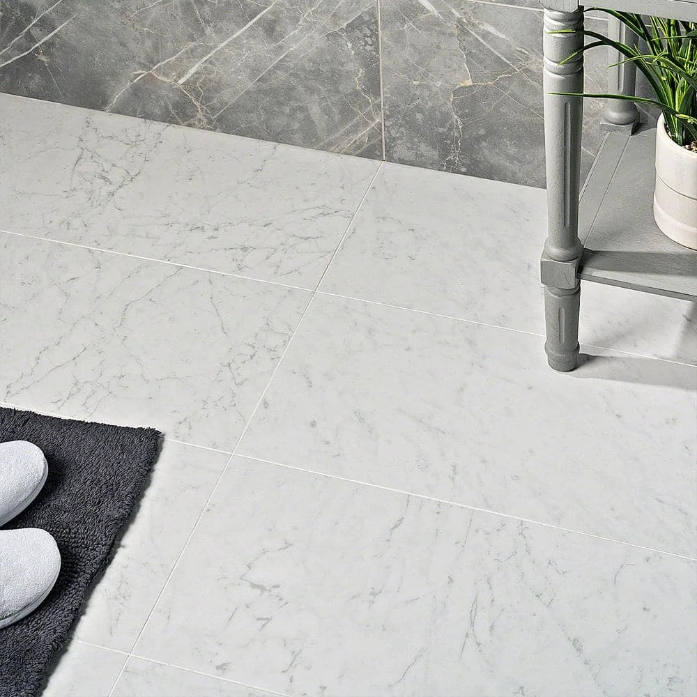 Marmo Bianco 11.81 in. x 23.62 in. Matte Marble Look Porcelain Floor and Wall Tile (11.62 sq. ft./Case) by Ivy Hill Tile 4 Marmo Bianco 11.81 in. x 23.62 in. Matte Marble Look Porcelain Floor and Wall Tile (11.62 sq. ft./Case) by Ivy Hill Tile - Image 2