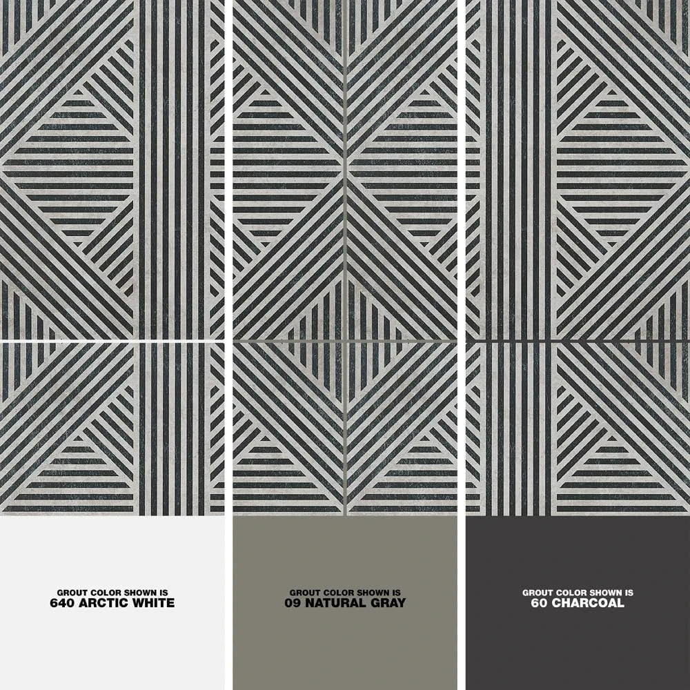 Astoria Black and White 24 in. x 24 in. Matte Porcelain Floor and Wall Tile (4 Pieces, 15.49 sq. ft./Case) by Ivy Hill Tile 5 Astoria Black and White 24 in. x 24 in. Matte Porcelain Floor and Wall Tile (4 Pieces, 15.49 sq. ft./Case) by Ivy Hill Tile - Image 3