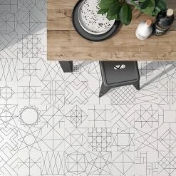 Infinitum Encaustic Black and White 9 in. x 9 in. Matte Porcelain Floor and Wall Tile (10.76 sq. ft./Case) by Ivy Hill Tile -Ivy Hill Tile Sales black and white ivy hill tile porcelain tile ext3rd105422 4f 1000