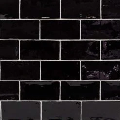 Catalina Black 3 in. x 6 in. Polished Ceramic Subway Wall Tile (5.38 sq.ft./case) by Ivy Hill Tile 12 Catalina Black 3 in. x 6 in. Polished Ceramic Subway Wall Tile (5.38 sq.ft./case) by Ivy Hill Tile -Ivy Hill Tile Sales black ivy hill tile ceramic tile ext3rd101722 4f 1000