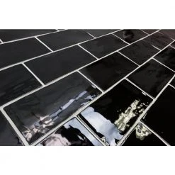 Catalina Black 3 in. x 6 in. Polished Ceramic Subway Wall Tile (5.38 sq.ft./case) by Ivy Hill Tile 15 Catalina Black 3 in. x 6 in. Polished Ceramic Subway Wall Tile (5.38 sq.ft./case) by Ivy Hill Tile -Ivy Hill Tile Sales black ivy hill tile ceramic tile ext3rd101722 fa 1000