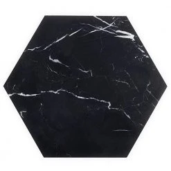 Blackout Hexagon Nero Marquina 10 in. x 10 in. Marble Floor and Wall Tile (6 sq. ft./Case) by Ivy Hill Tile -Ivy Hill Tile Sales black ivy hill tile marble tile ext3rd105090 4f 1000