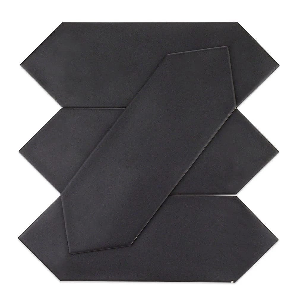 Russell Black 4 in. x 12 in. Matte Porcelain Picket Floor and Wall Tile (10.76 sq. ft./Case) by Ivy Hill Tile 5 Russell Black 4 in. x 12 in. Matte Porcelain Picket Floor and Wall Tile (10.76 sq. ft./Case) by Ivy Hill Tile - Image 3