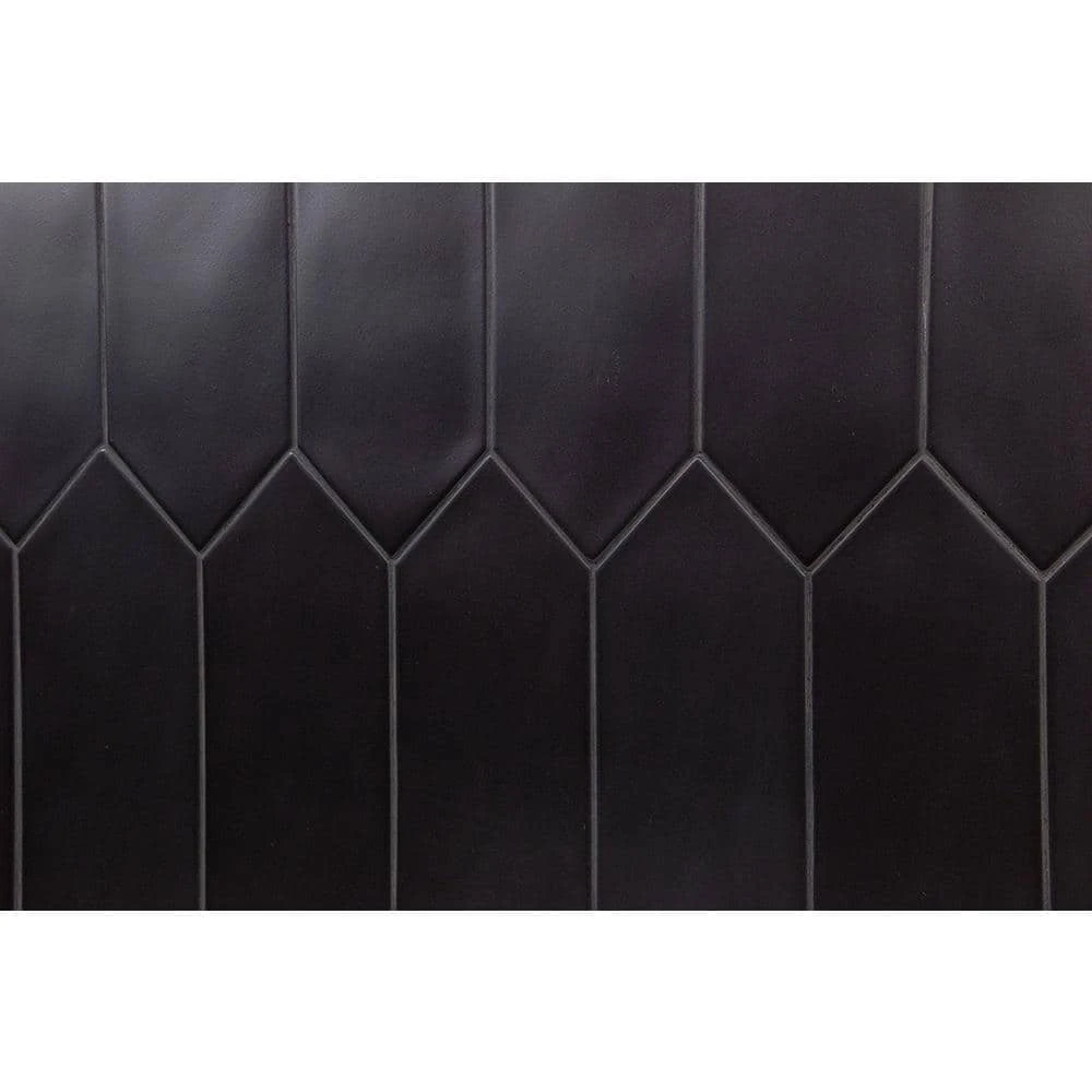 Russell Black 4 in. x 12 in. Matte Porcelain Picket Floor and Wall Tile (10.76 sq. ft./Case) by Ivy Hill Tile 8 Russell Black 4 in. x 12 in. Matte Porcelain Picket Floor and Wall Tile (10.76 sq. ft./Case) by Ivy Hill Tile - Image 6