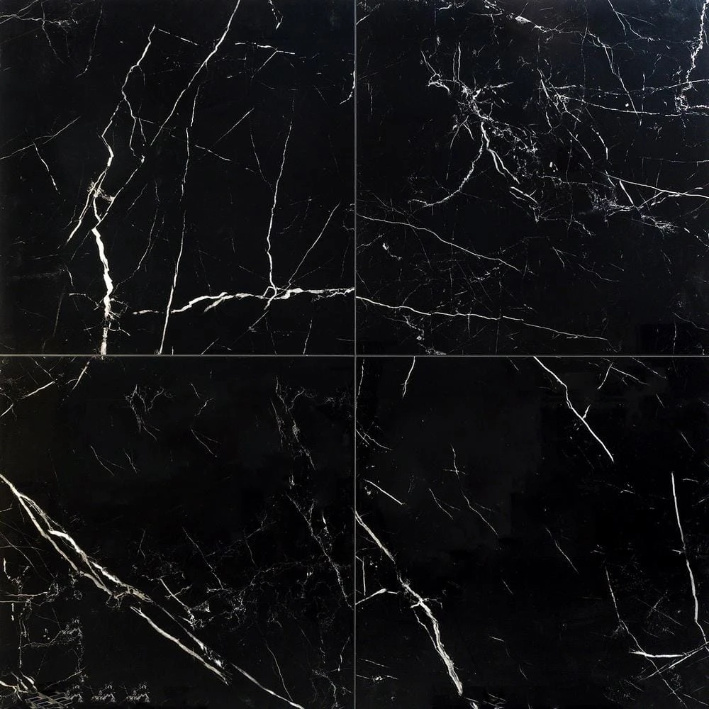 Marmo Black 23.62 in. x 23.62 in. Polished Marble Look Porcelain Floor and Wall Tile (15.49 sq. ft./Case) by Ivy Hill Tile 3 Marmo Black 23.62 in. x 23.62 in. Polished Marble Look Porcelain Floor and Wall Tile (15.49 sq. ft./Case) by Ivy Hill Tile