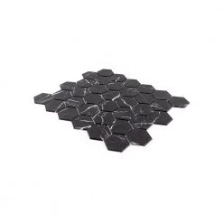 Hollow 2 in. Hex Black 12.375 in. x 10.75 in. Hexagon Gloss Glass Mosaic Wall Tile (18.47 sq. ft./Case) by Jeffrey Court -Ivy Hill Tile Sales black jeffrey court glass tile 13068 40 1000