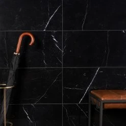 Blackout Nero Marquina 12 in. x 24 in. Polished Marble Floor and Wall Tile (10 sq. ft./Case) by Ivy Hill Tile -Ivy Hill Tile Sales blackout ivy hill tile marble tile ext3rd105089 c3 1000