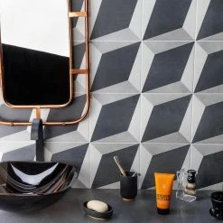 Sintra Block Encaustic 9 in. x 9 in. x 10mm Mate Porcelain Floor and Wall Tile (20 pieces / 10.65 sq. ft. / box) by Ivy Hill Tile -Ivy Hill Tile Sales block ivy hill tile porcelain tile ext3rd101331 1d 1000