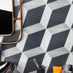 Sintra Block Encaustic 9 in. x 9 in. x 10mm Mate Porcelain Floor and Wall Tile (20 pieces / 10.65 sq. ft. / box) by Ivy Hill Tile -Ivy Hill Tile Sales block ivy hill tile porcelain tile ext3rd101331 a0 1000