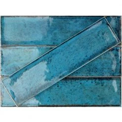 Moze Blue 3 in. x 12 in. 9 mm Ceramic Wall Tile (22-piece 5.38 sq. ft./ Box) by Ivy Hill Tile -Ivy Hill Tile Sales blue ivy hill tile ceramic tile ext3rd100048 44 1000
