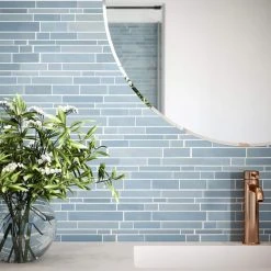 Polar Orbit Blue 11.625 in. x 11.625 in. Interlocking Glossy Glass Mosaic Wall Tile (18.77 sq. ft./Case) by Jeffrey Court -Ivy Hill Tile Sales blue jeffrey court glass tile 13014 a0 1000