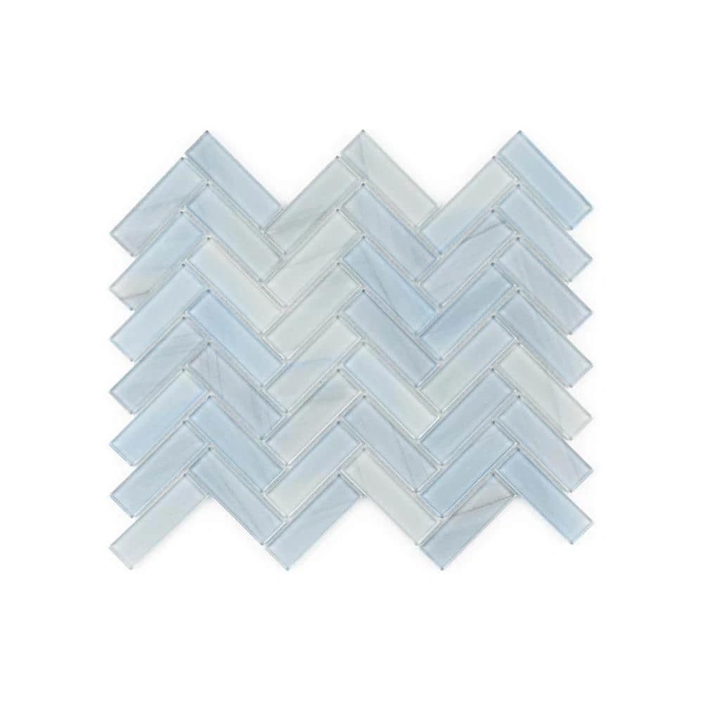 Orbit Herringbone Blue 9.625 in. x 12.125 in. Herringbone Gloss Glass Mosaic Wall Tile (16.20 sq. ft./Case) by Jeffrey Court 3 Orbit Herringbone Blue 9.625 in. x 12.125 in. Herringbone Gloss Glass Mosaic Wall Tile (16.20 sq. ft./Case) by Jeffrey Court