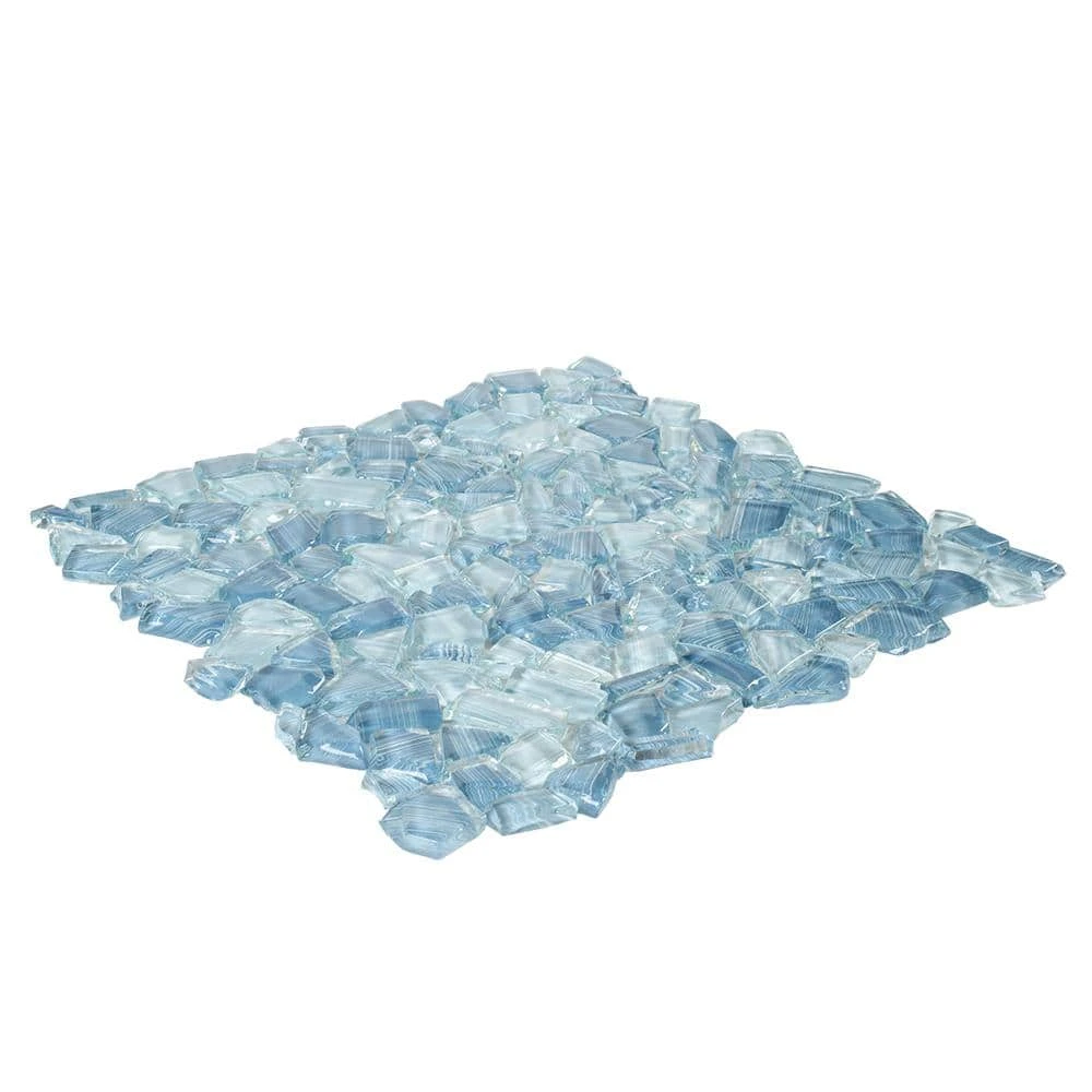 Seaglass Pebble Blue 11.875 in. x 11.875 in. Glossy Glass Mosaic Tile (0.979 sq. ft./Each) by Jeffrey Court 5 Seaglass Pebble Blue 11.875 in. x 11.875 in. Glossy Glass Mosaic Tile (0.979 sq. ft./Each) by Jeffrey Court - Image 3