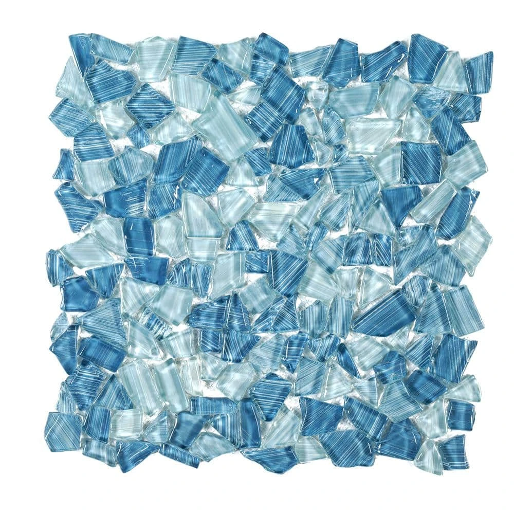 Seaglass Pebble Blue 11.875 in. x 11.875 in. Glossy Glass Mosaic Tile (0.979 sq. ft./Each) by Jeffrey Court 3 Seaglass Pebble Blue 11.875 in. x 11.875 in. Glossy Glass Mosaic Tile (0.979 sq. ft./Each) by Jeffrey Court