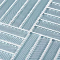 Downtown Parquet Blue 11.625 in. x 11.625 in. Parquet Glass Mosaic Tile (9.38 sq. ft./Case) by Jeffrey Court -Ivy Hill Tile Sales blue jeffrey court glass tile 97787 1d 1000