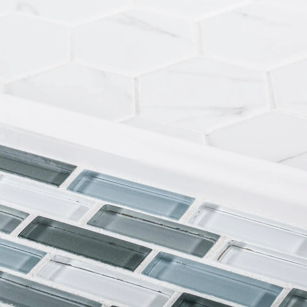 Malibu Breeze Blue 9.75 in. x 11.875 in. Interlocking Glossy Glass Mosaic Tile (0.804 sq. ft./Each) by Jeffrey Court 7 Malibu Breeze Blue 9.75 in. x 11.875 in. Interlocking Glossy Glass Mosaic Tile (0.804 sq. ft./Each) by Jeffrey Court - Image 5