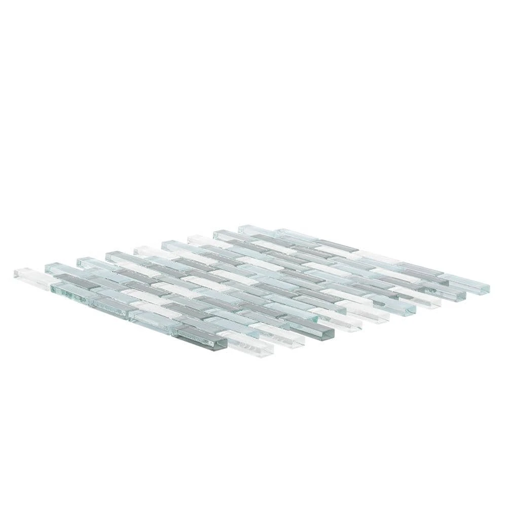 Malibu Breeze Blue 9.75 in. x 11.875 in. Interlocking Glossy Glass Mosaic Tile (0.804 sq. ft./Each) by Jeffrey Court 6 Malibu Breeze Blue 9.75 in. x 11.875 in. Interlocking Glossy Glass Mosaic Tile (0.804 sq. ft./Each) by Jeffrey Court - Image 4