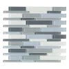Stratosphere Blue Pencil 12.375 in. x 12.875 in. Interlocking Glossy Glass Mosaic Tile (1.106 sq. ft./Each) by Jeffrey Court