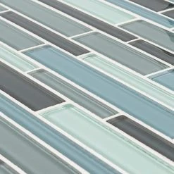 Stratosphere Blue Pencil 12.375 in. x 12.875 in. Interlocking Glossy Glass Mosaic Tile (1.106 sq. ft./Each) by Jeffrey Court 13 Stratosphere Blue Pencil 12.375 in. x 12.875 in. Interlocking Glossy Glass Mosaic Tile (1.106 sq. ft./Each) by Jeffrey Court -Ivy Hill Tile Sales blue jeffrey court glass tile 99148 fa 1000