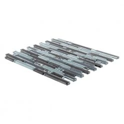 Blue Zephyr Pencil 11.875 in. x 11.125 in. Interlocking Gloss Glass Wall Mosaic Tile (9.17 sq. ft./Case) by Jeffrey Court -Ivy Hill Tile Sales blue jeffrey court glass tile 99172 40 1000