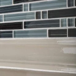 Blue Zephyr Pencil 11.875 in. x 11.125 in. Interlocking Gloss Glass Wall Mosaic Tile (9.17 sq. ft./Case) by Jeffrey Court -Ivy Hill Tile Sales blue jeffrey court glass tile 99172 a0 1000