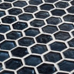 Mermaid Lagoon Blue 11.375 in. x 10.875 in. Hexagon Gloss Glass Wall Mosaic Tile (12.88 sq. ft./Case) by Jeffrey Court 12 Mermaid Lagoon Blue 11.375 in. x 10.875 in. Hexagon Gloss Glass Wall Mosaic Tile (12.88 sq. ft./Case) by Jeffrey Court -Ivy Hill Tile Sales blue jeffrey court glass tile 99301 1d 1000