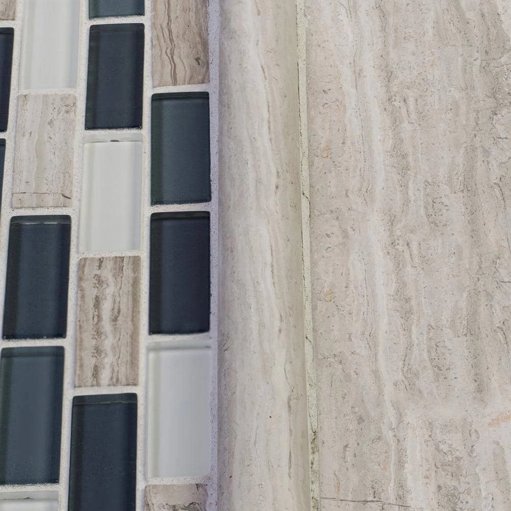 Dolphin Tail Blue 9.75 in. x 11.875 in. Interlocking Gloss Glass and Natural Stone Mosaic Wall Tile (12.06 sq. ft./Case) by Jeffrey Court 6 Dolphin Tail Blue 9.75 in. x 11.875 in. Interlocking Gloss Glass and Natural Stone Mosaic Wall Tile (12.06 sq. ft./Case) by Jeffrey Court - Image 4