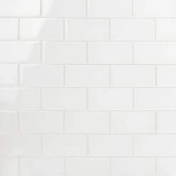 Contempo Bright White 3 in. x 6 in. x 8 mm Polished Glass Subway Floor and Wall Tile (32 pieces 4 sq.ft./Box) by Ivy Hill Tile