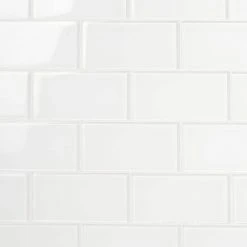Contempo Bright White 3 in. x 6 in. x 8 mm Polished Glass Subway Floor and Wall Tile (32 pieces 4 sq.ft./Box) by Ivy Hill Tile -Ivy Hill Tile Sales bright white ivy hill tile glass tile ext3rd100937 c3 1000