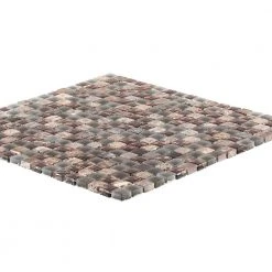 Italian Fossil Foil Brown 11.75 in. x 11.75 in. Square Glass and Marble Wall Mosaic Tile (9.58 sq. ft./Case) by Jeffrey Court -Ivy Hill Tile Sales brown jeffrey court glass tile 99174 40 1000