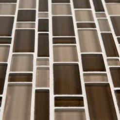 Heritage Cold Pencil Brown 11 in. x 11.75 in. Interlocking Gloss Glass Wall Mosaic Tile (8.97 sq. ft./Case) by Jeffrey Court 11 Heritage Cold Pencil Brown 11 in. x 11.75 in. Interlocking Gloss Glass Wall Mosaic Tile (8.97 sq. ft./Case) by Jeffrey Court -Ivy Hill Tile Sales brown jeffrey court glass tile 99526 1d 1000
