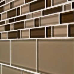 Heritage Cold Pencil Brown 11 in. x 11.75 in. Interlocking Gloss Glass Wall Mosaic Tile (8.97 sq. ft./Case) by Jeffrey Court 10 Heritage Cold Pencil Brown 11 in. x 11.75 in. Interlocking Gloss Glass Wall Mosaic Tile (8.97 sq. ft./Case) by Jeffrey Court -Ivy Hill Tile Sales brown jeffrey court glass tile 99526 a0 1000