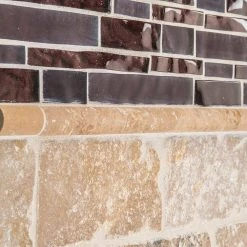 Noce Brown .75 in. x 12 in. Honed Travertine Wall Pencil Tile (1 Linear Foot) by Jeffrey Court -Ivy Hill Tile Sales brown jeffrey court tile trim 99021 1d 1000