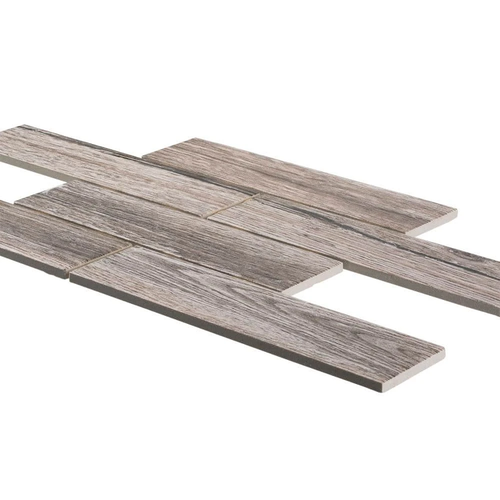 Lost Hills Brown 14.125 in. x 9.75 in. Interlocking Textured Matte Porcelain Wall & Floor Mosaic Tile(9.56 sq. ft./Case) by Jeffrey Court 5 Lost Hills Brown 14.125 in. x 9.75 in. Interlocking Textured Matte Porcelain Wall & Floor Mosaic Tile(9.56 sq. ft./Case) by Jeffrey Court - Image 3