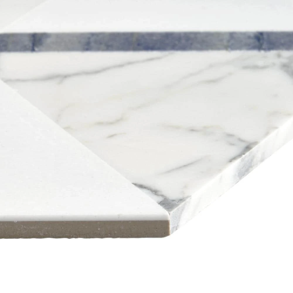 Zandara Calacatta Azul 13.6 in. x 23.6 in. Polished Marble Floor and Wall Mosaic Tile (2.22 sq. ft./Each) by Ivy Hill Tile 8 Zandara Calacatta Azul 13.6 in. x 23.6 in. Polished Marble Floor and Wall Mosaic Tile (2.22 sq. ft./Each) by Ivy Hill Tile - Image 6