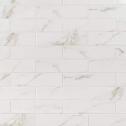 Santorini Calacatta White 2.95 in. x 11.81 in. Polished Ceramic Wall Tile (5.38 sq. ft./Case) by Ivy Hill Tile -Ivy Hill Tile Sales calacatta ivy hill tile ceramic tile ext3rd108048 4f 1000
