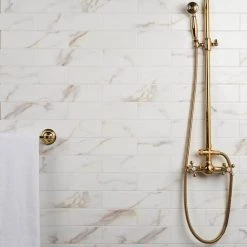 Santorini Calacatta White 2.95 in. x 11.81 in. Polished Ceramic Wall Tile (5.38 sq. ft./Case) by Ivy Hill Tile -Ivy Hill Tile Sales calacatta ivy hill tile ceramic tile ext3rd108048 76 1000