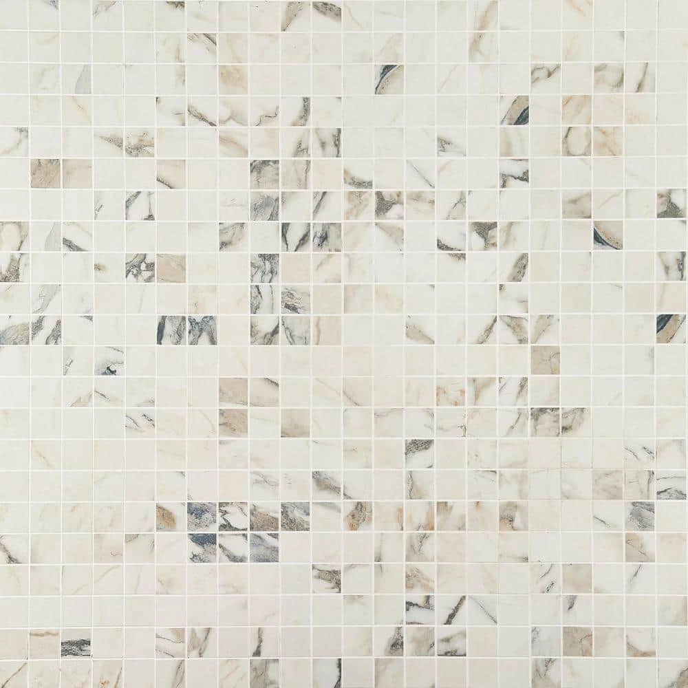 Saroshi Calacatta Rustico 11.81 in. x 11.81 in. Matte Porcelain Floor and Wall Mosaic Tile (0.96 sq. ft./Each) by Ivy Hill Tile 6 Saroshi Calacatta Rustico 11.81 in. x 11.81 in. Matte Porcelain Floor and Wall Mosaic Tile (0.96 sq. ft./Each) by Ivy Hill Tile - Image 4