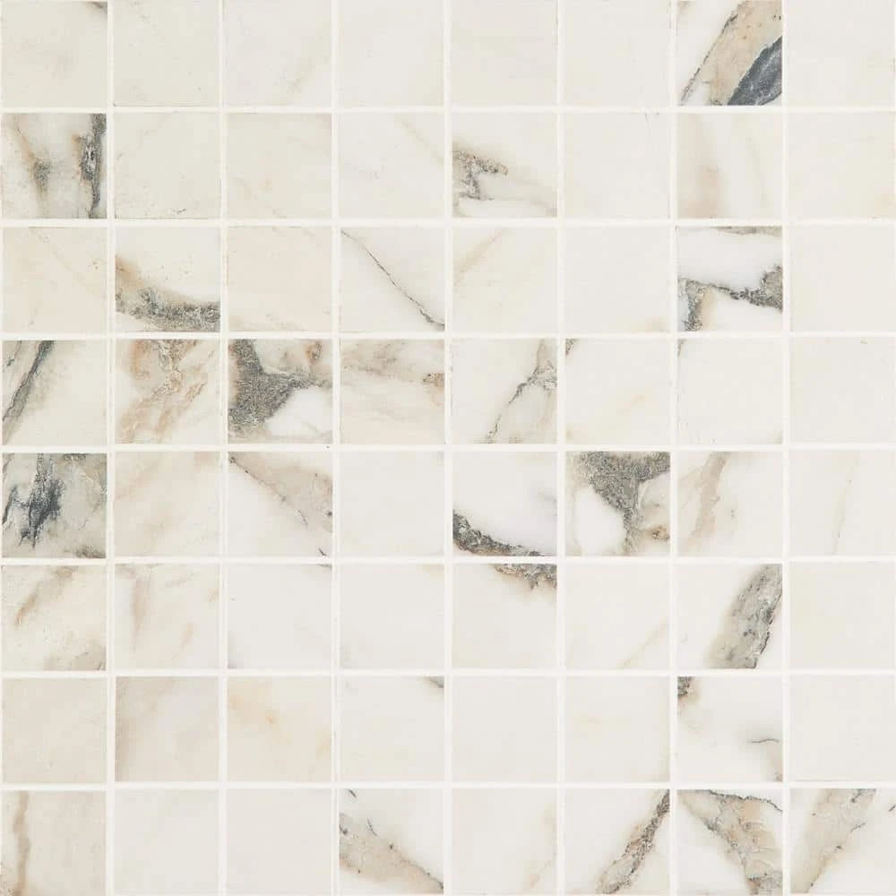 Saroshi Calacatta Rustico 11.81 in. x 11.81 in. Matte Porcelain Floor and Wall Mosaic Tile (0.96 sq. ft./Each) by Ivy Hill Tile 3 Saroshi Calacatta Rustico 11.81 in. x 11.81 in. Matte Porcelain Floor and Wall Mosaic Tile (0.96 sq. ft./Each) by Ivy Hill Tile